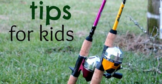 Matthew Davies image of two rods and reels with the words tips for kids