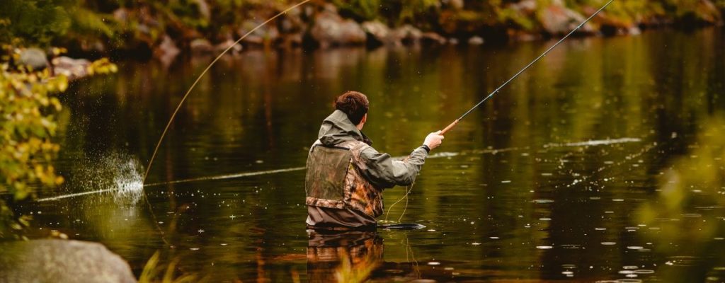 Matthew Davies image of a man fishing.